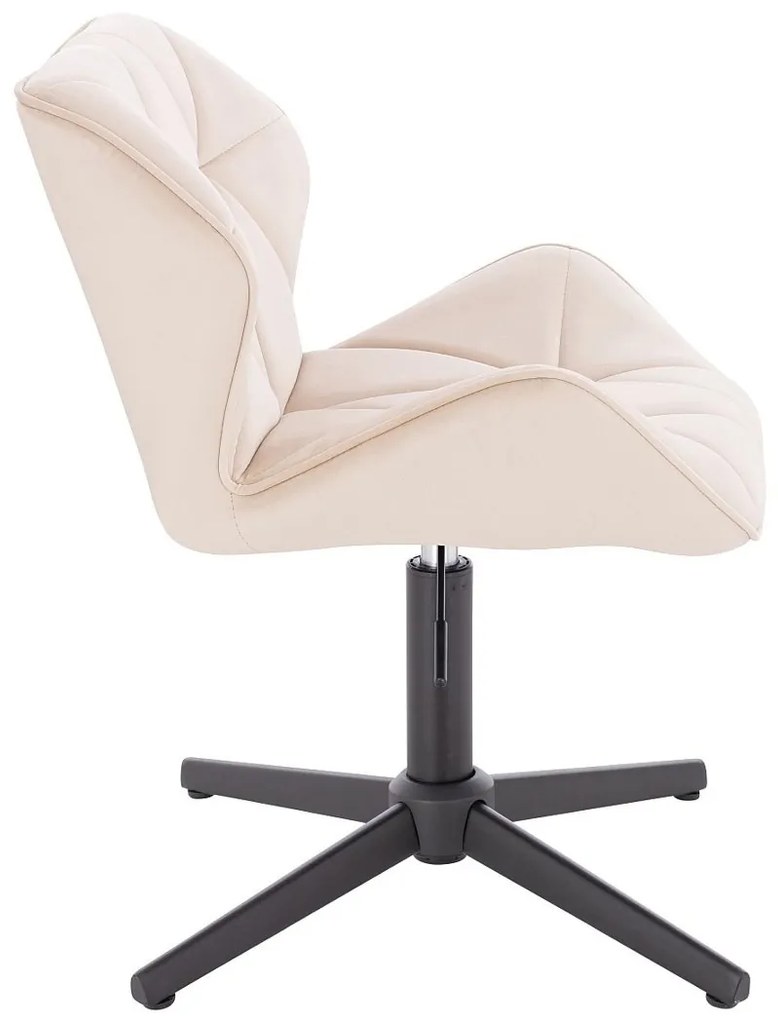 HR111CROSS Krémszínű modern velúr szék fekete lábbal