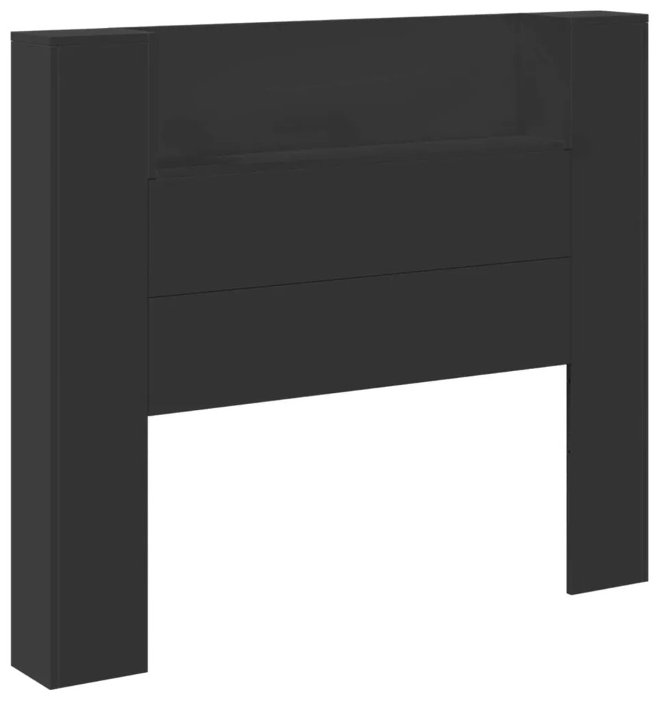 Fejtámla LED -es lámpákkal Fekete 120 x 16,5 x 103,5 cm Faanyag