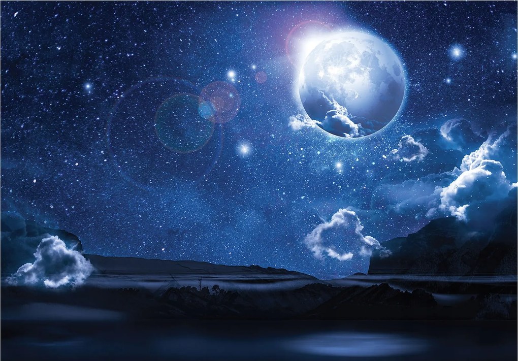 Fotótapéta Éjszaka Csillagok Hajnal Ragyogás Sziluett 300x210 Szoba +ragasztó