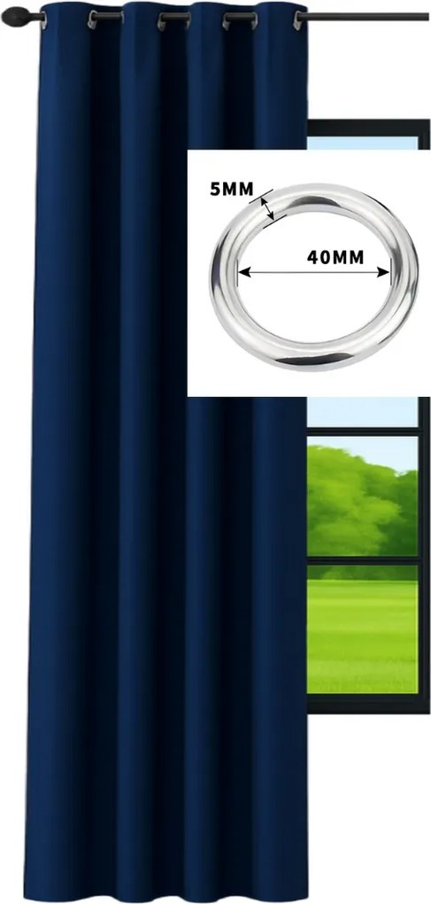 Matt Kész Függöny Átvezetőkkel 140x220 Gurulós függöny sötétkék