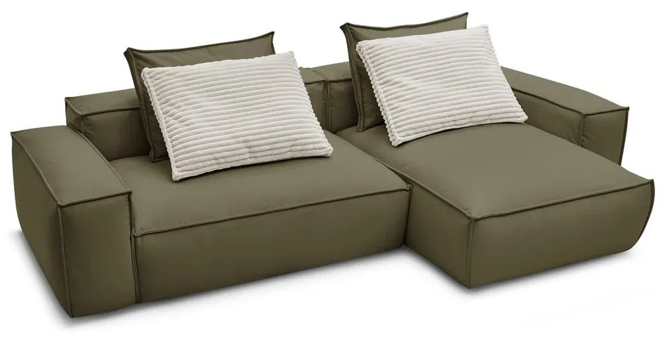 Zöld bőrutánzat sarokkanapé (variálható) Boheme – Bobochic Paris