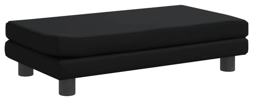 fekete gyerek bársonykanapé lábzsámollyal 100x50x30 cm
