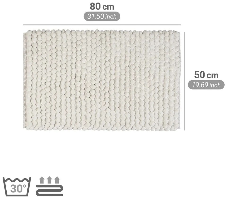 Fehér textil fürdőszobai kilépő 50x80 cm Solivo – Wenko
