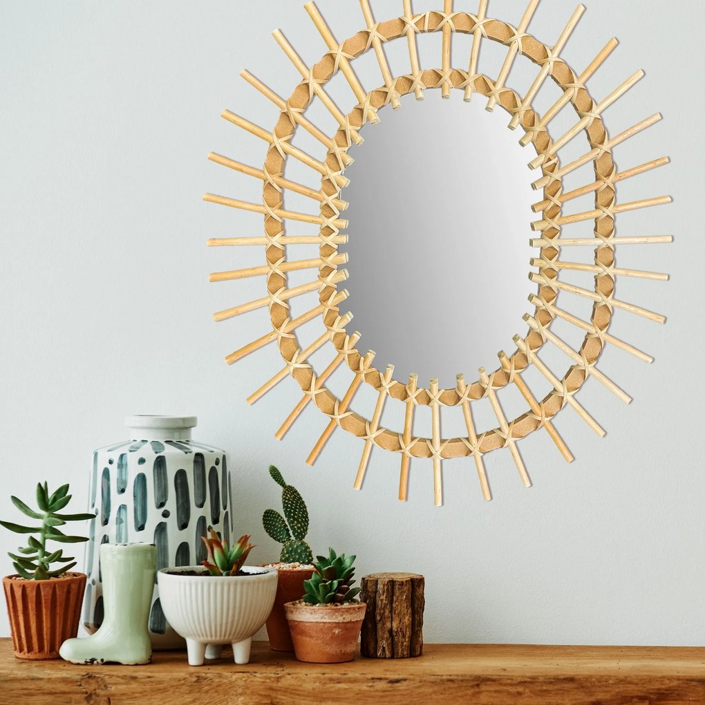 Boho fali tükör 57CM QDJ5749