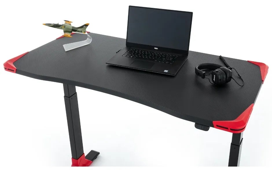 OfficeTech Game állítható magasságú asztal, 120 x 60 cm, fekete