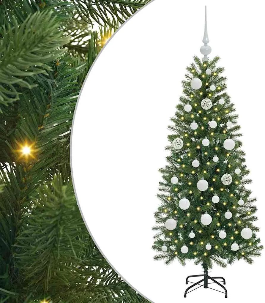 vidaXL Mű karácsonyfa 150 LED-del állvánnyal Zöld 120 cm PE és PVC