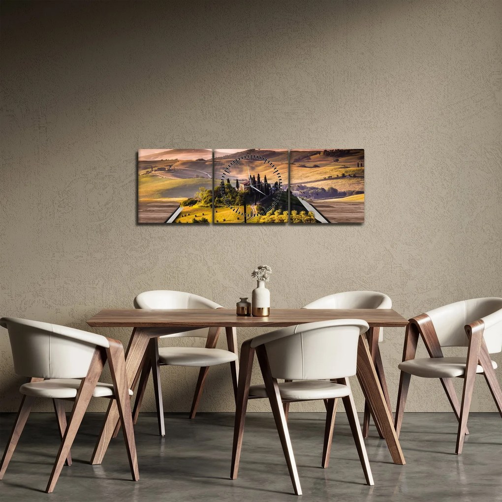 A táj egy könyvben képe (órával) (90x30 cm)