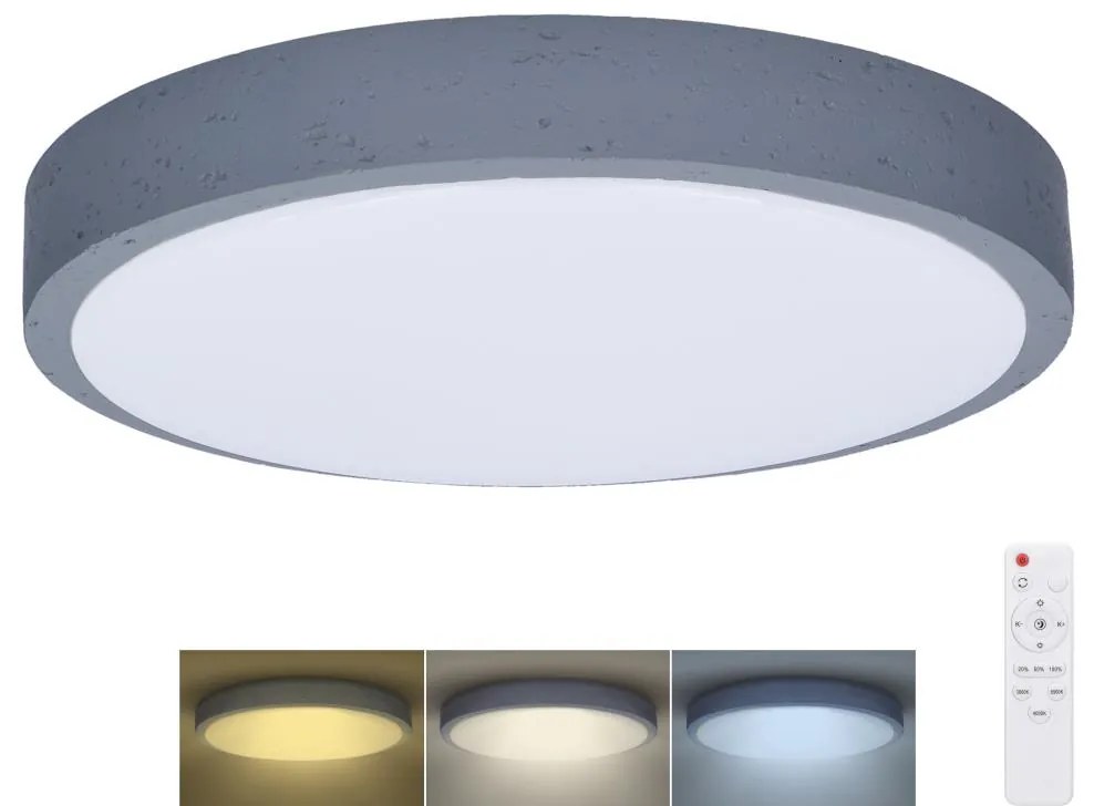 Solight Solight WO8002 - LED Dimmelhető lámpa GREY LED/60W/230V 3000-6500K átm. 49 cm + távirányító SL1525