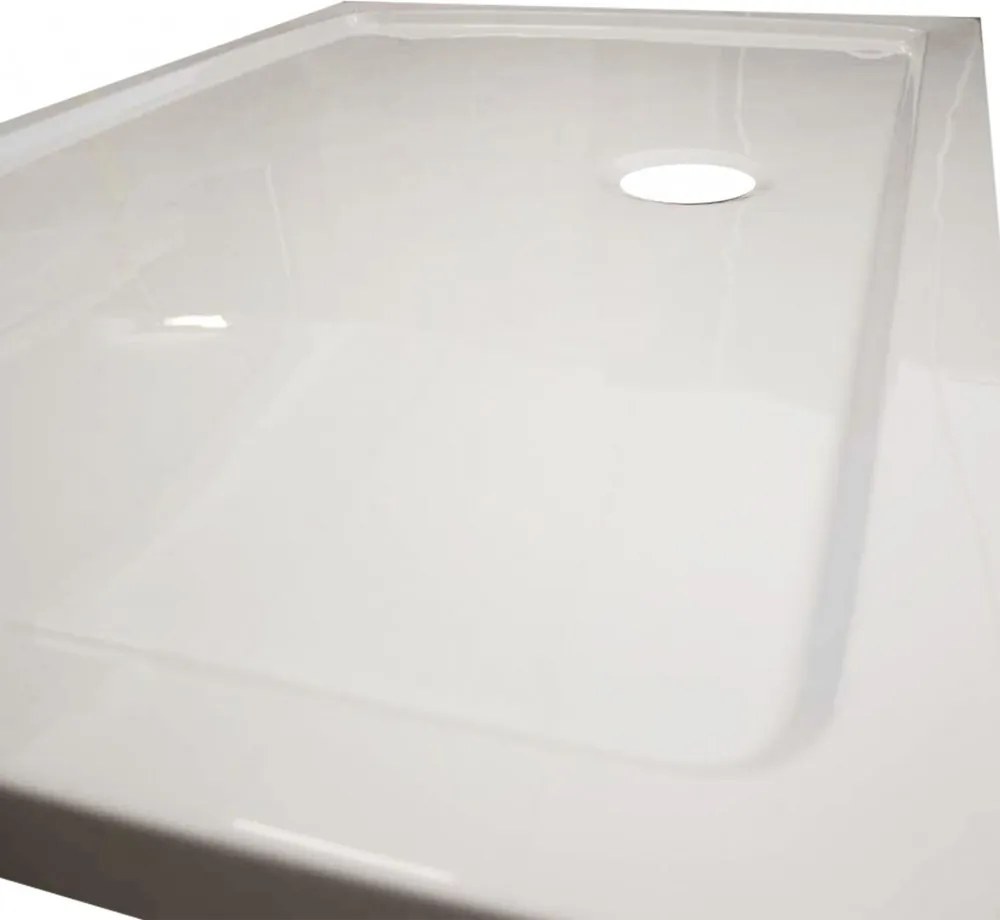 Modena Slim aszimmetrikus szögletes akril zuhanytálca, 80x100x5,5 cm-es méretben