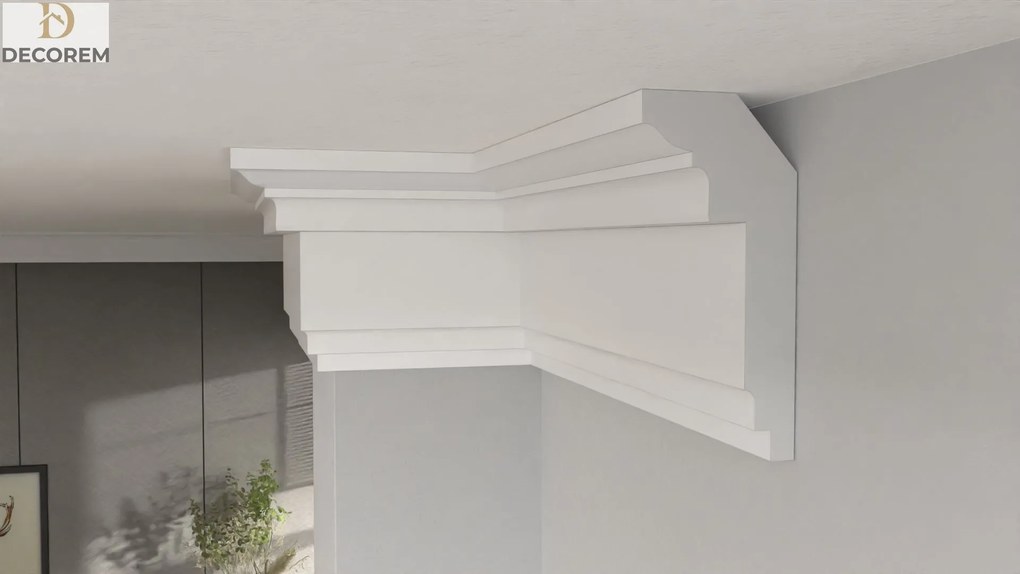 Mennyezeti díszléc DLP39 8cm x 4cm párkány stukkó Xps Decorem