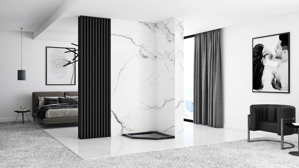 Zuhanytálca Diamond black 90x90