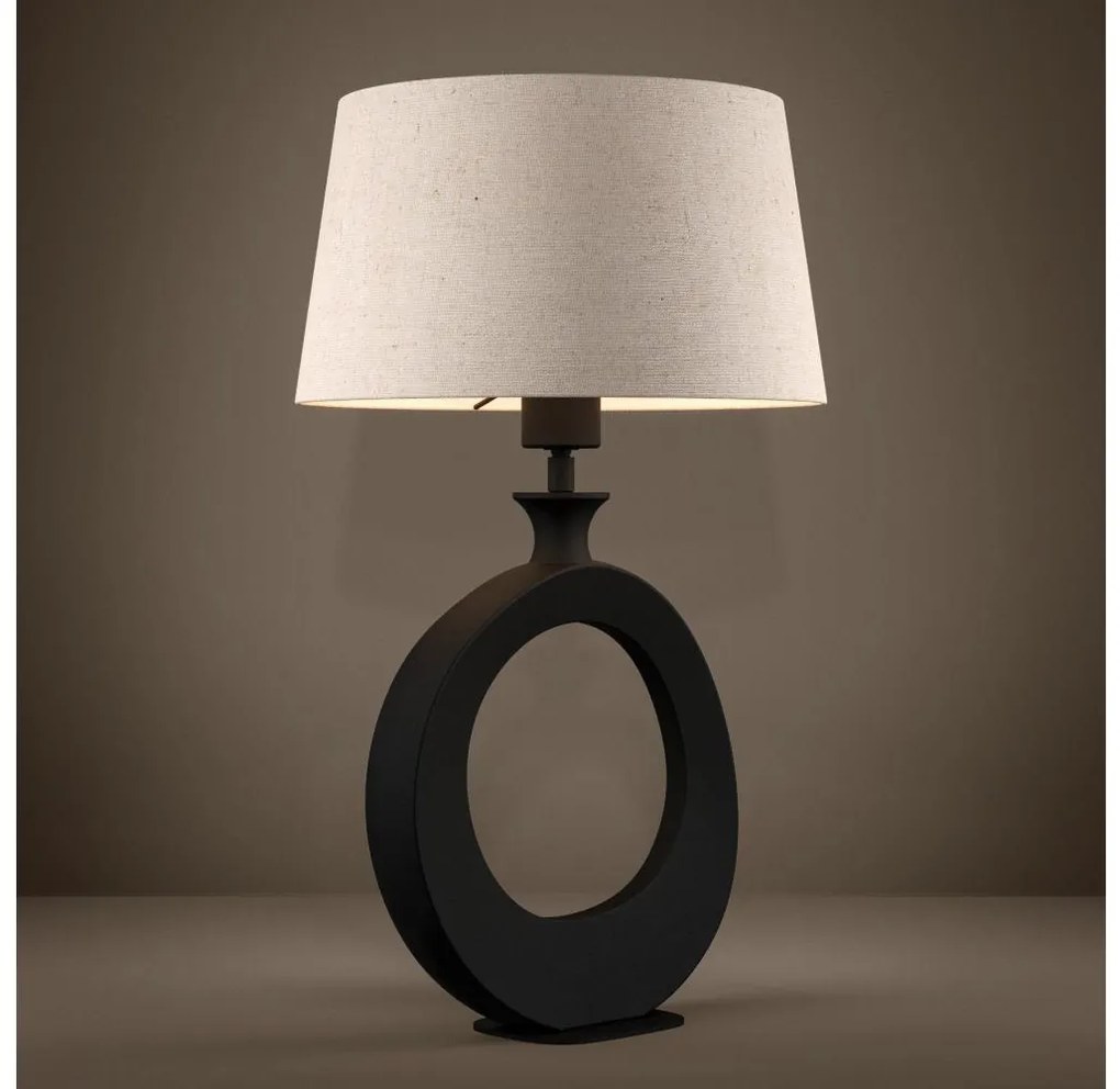 Eglo 390423 - Asztali lámpa DIEZMA 1xE27/60W/230V 52,5 cm fekete/krémes