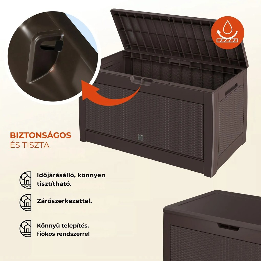 RATO tárolódoboz, 310L, 119x48x60 cm, barna Prosperplast