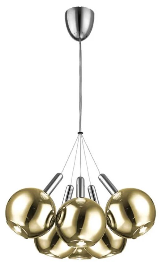 Klausen 142001 - LED Csillár zsinóron BALLS 6xLED/5W230V arany/matt króm