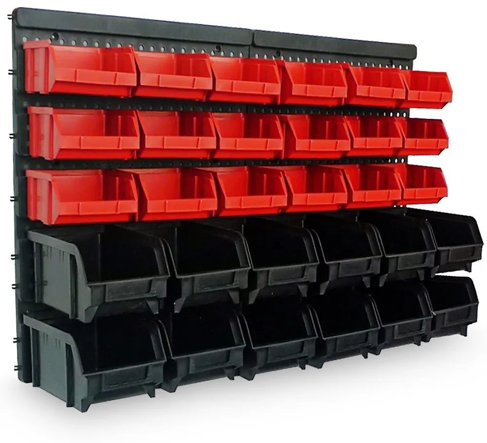 ORDER függő szerszámszervező, 30 doboz, 64x2x38cm, piros/fekete Monzana