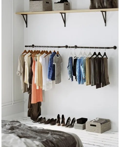 LINEA fali vállfatartó, fekete