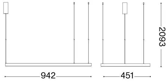 Ideal Lux - LED Csillár zsinóron WAVES LED/37W/230V CRI 90 fekete
