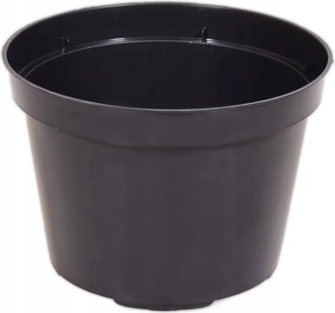 Kerek virágtartó fekete színben 11x7,7cm 0,60L 72db