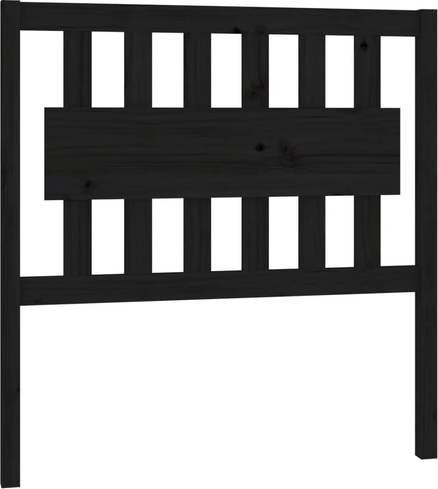 vidaXL fekete tömör fenyőfa ágyfejtámla 95,5 x 4 x 100 cm