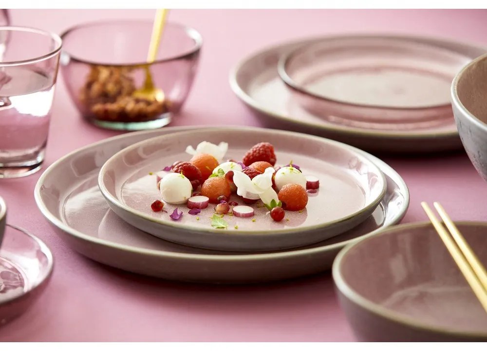 Rózsaszín-szürke kőedény tányér ø 27 cm Gastro Grey/Light Pink – Bitz