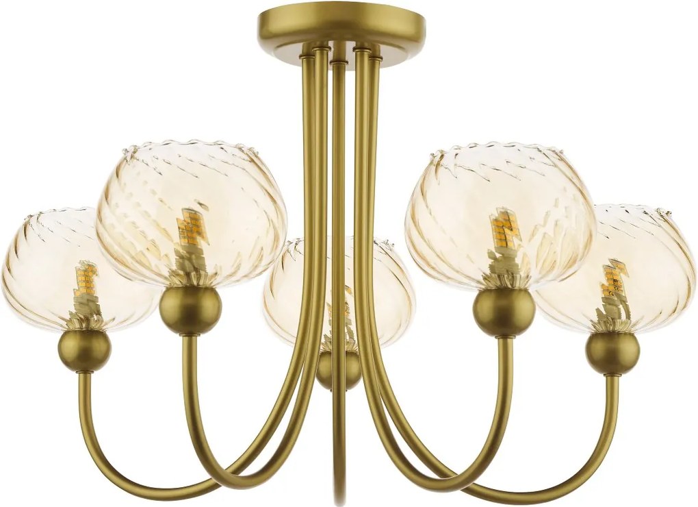 Dar Lighting modern mennyezeti lámpa cognac pezsgő arany darcog0535
