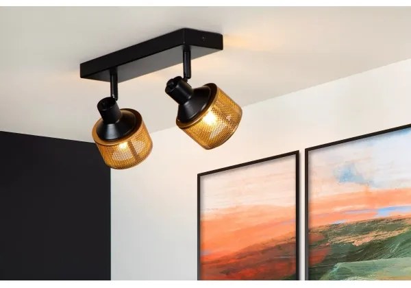 Lucide 77980/02/30 - Spotlámpa RAFA 2xE14/40W/230V fekete/bronz