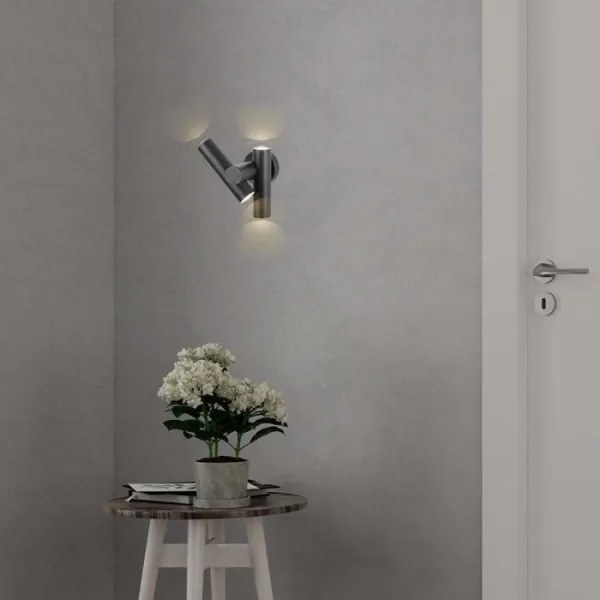 LED kültéri fali spotlámpa 2xLED/3W/230V 4000K IP44 fekete