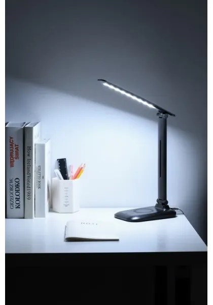 Immax 09106L - LUMI dimmelhető LED asztali lámpa vezeték nélküli Qi töltéssel LED/7W/230V fekete