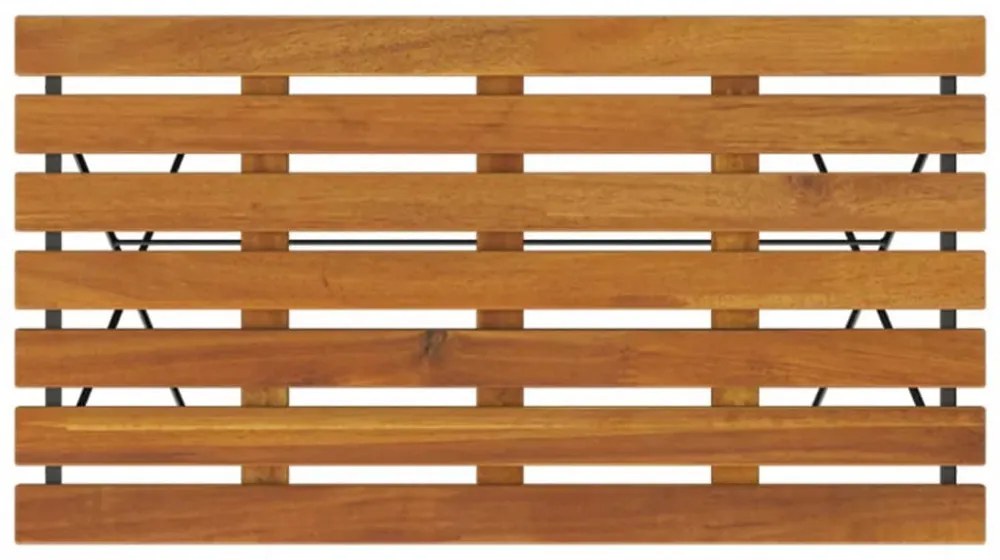 tömör akácfa és acél összecsukható bisztróasztal 100x54x71 cm