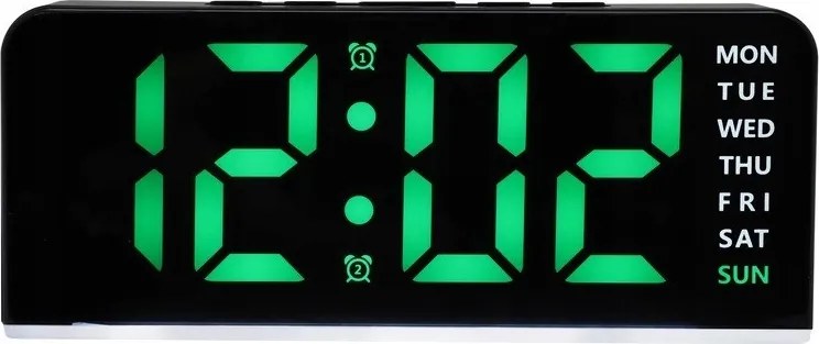 Ébresztőóra Jvd SB8033.2 Fekete Riasztás Hőmérő Háttérvilágítás Dátum