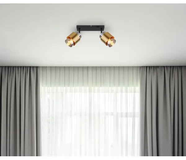 Globo 15560-2 - Spotlámpa MILLEY 2xE27/40W/230V fekete/réz