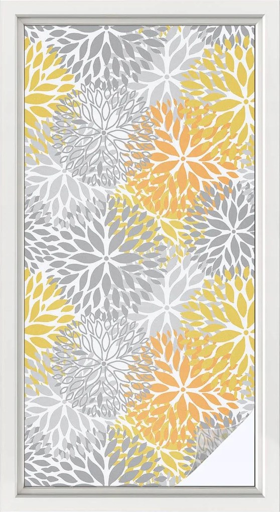 Öntapadós Ablakfólia Adatvédelem Színes virágok 50x100