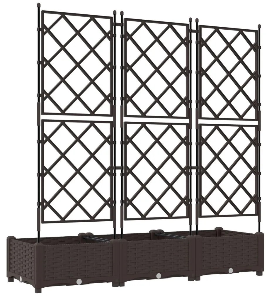 Kert Díszítő Rácsos 3 db Barna 120x40x125.5 cm