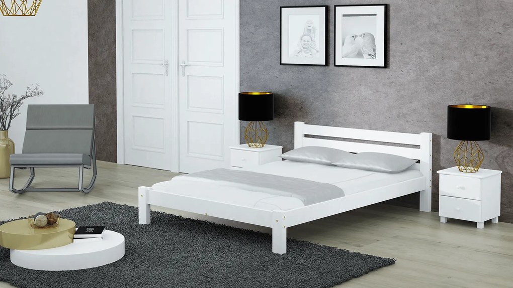 Fenyő ágy 140x200 Ajza fehér