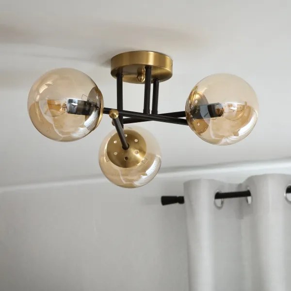 Brilagi - Felületre szerelt MALIVA csillár 3xE14/15W/230V, aranyszínű