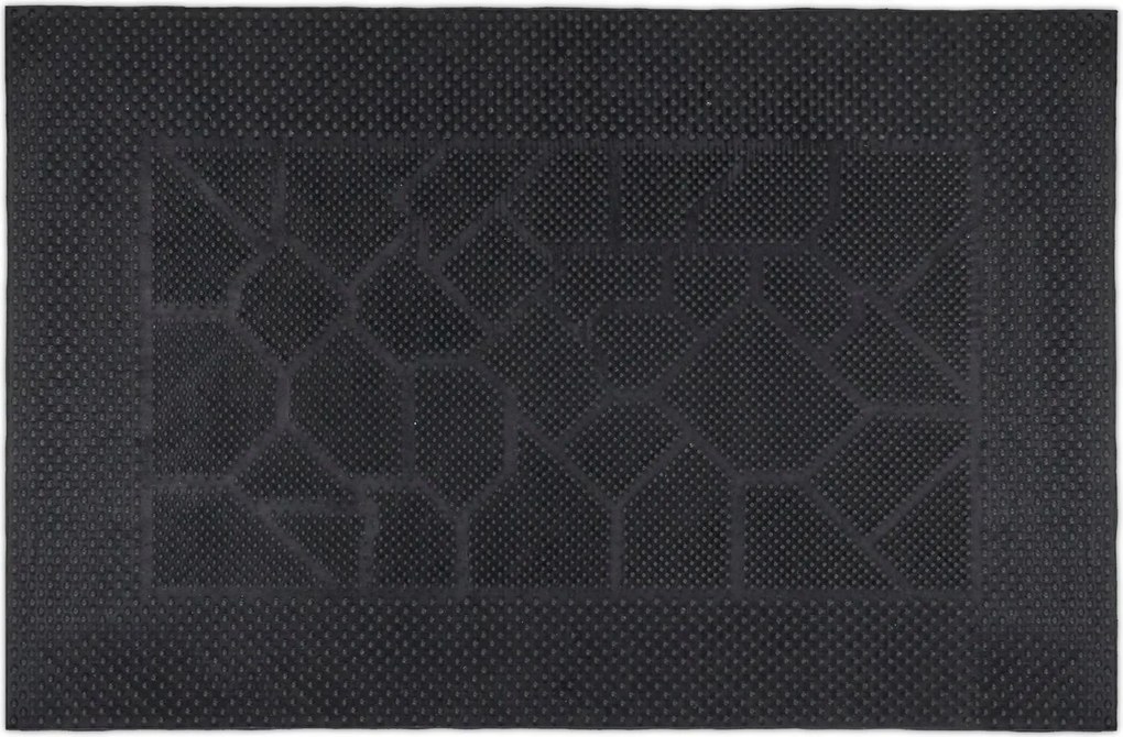 Lábtörlő gumi mintával, fekete 40x60 cm