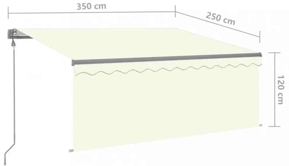 krémszínű automata napellenző redőnnyel 3,5 x 2,5 m