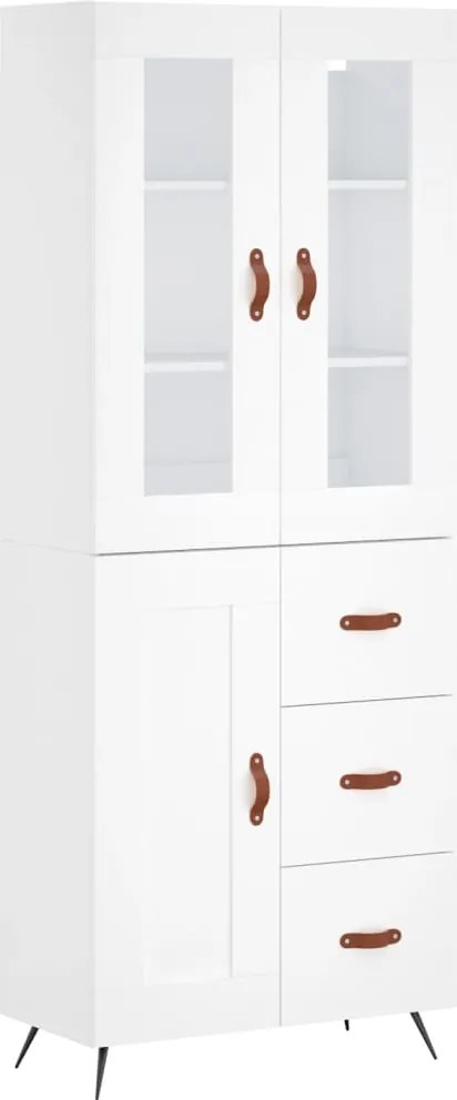 vidaXL fehér szerelt fa magasszekrény 69,5 x 34 x 180 cm