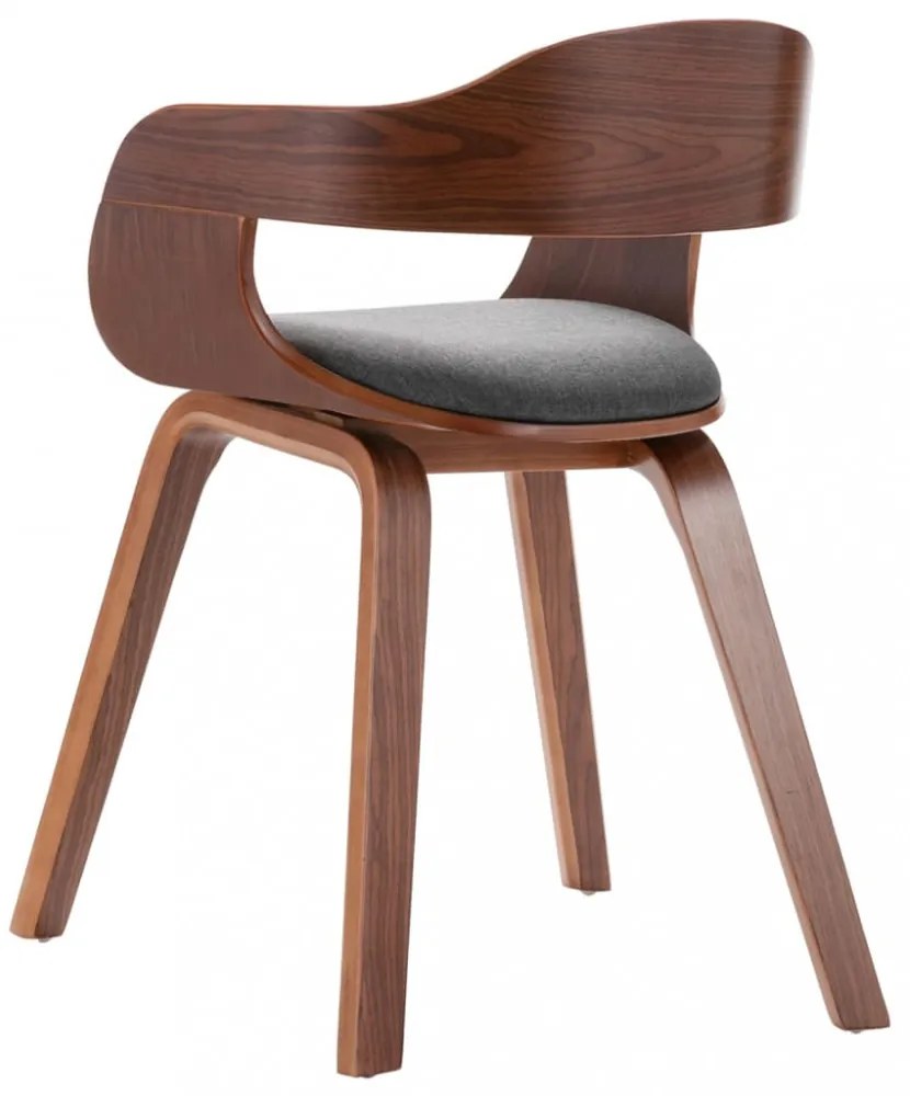 vidaXL hajlított fa és sötétszürke szövet étkezőszék