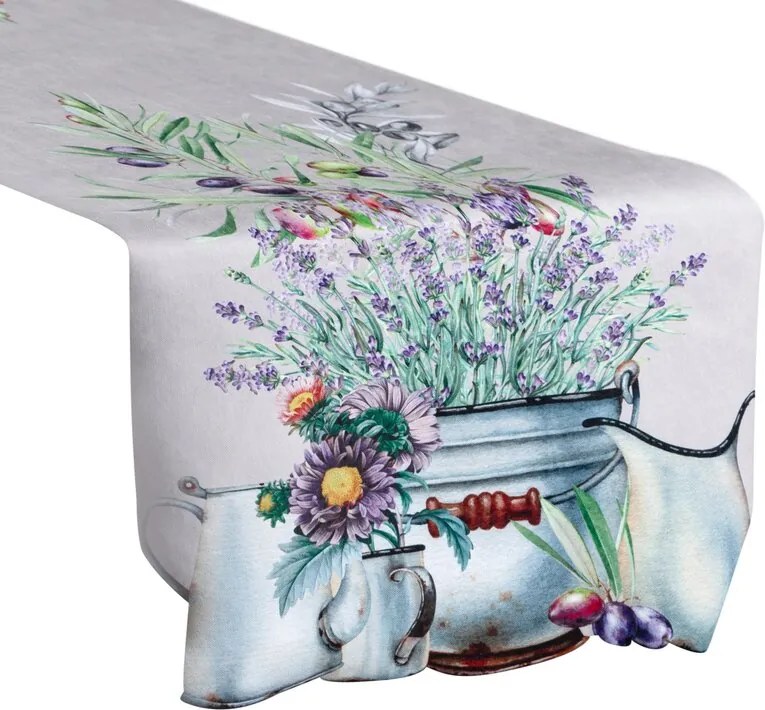 Abrosz dekorációs futófelület Summer 40x140 szürke lila Hanga