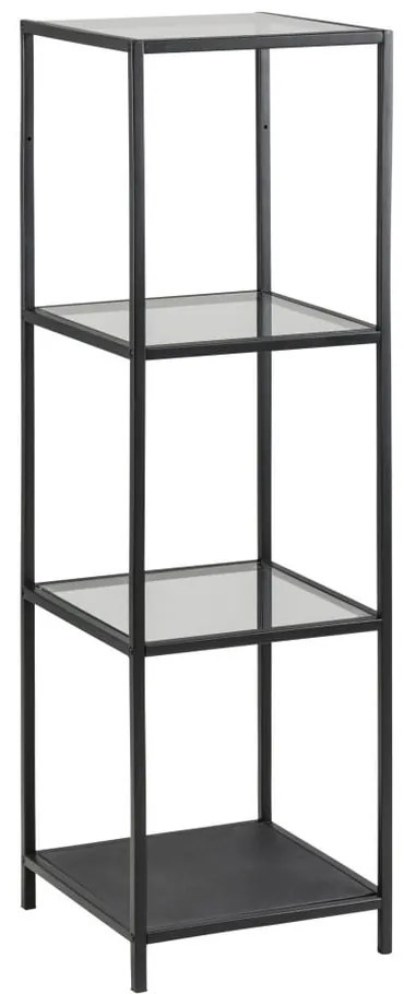 Fekete üveg polcos állvány 35x120 cm Seaford – Actona