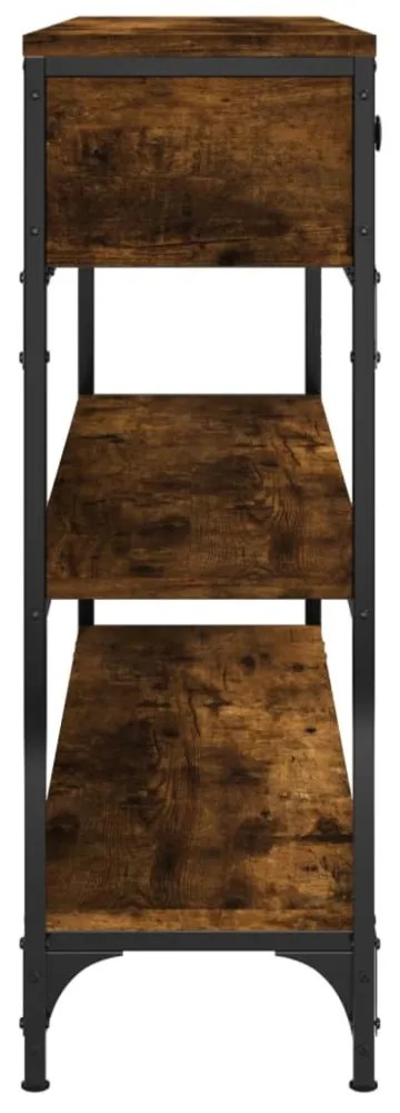 füstös tölgy színű szerelt fa tálalóasztal 100x25x75 cm