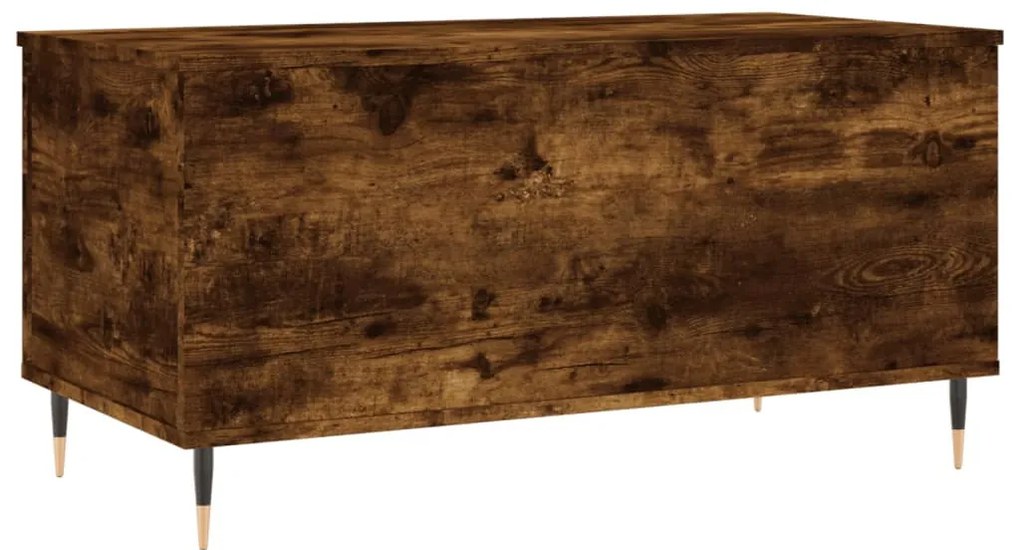 Füstös tölgy színű szerelt fa dohányzóasztal 90 x 44,5 x 45 cm