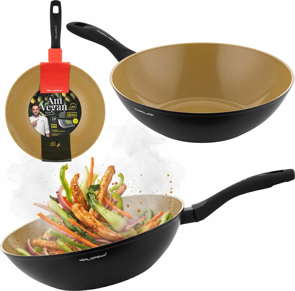 Wok serpenyő 28 cm Kerámia indukciós Florina AmVegan by Gessler
