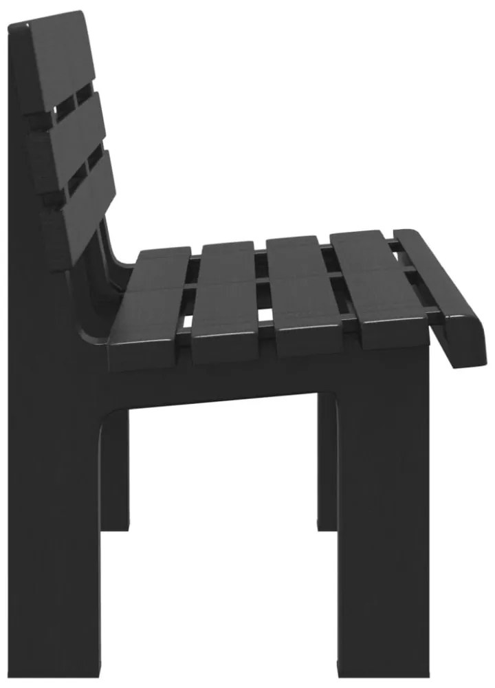 antracitszürke polipropilén kerti pad 110 x 52 x 71 cm