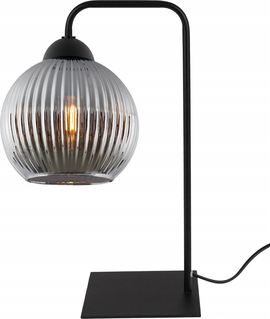 Asztali Lámpa Éjjeli Lámpa Álló Üveg Gömb Bordázott Hálószoba Nappali