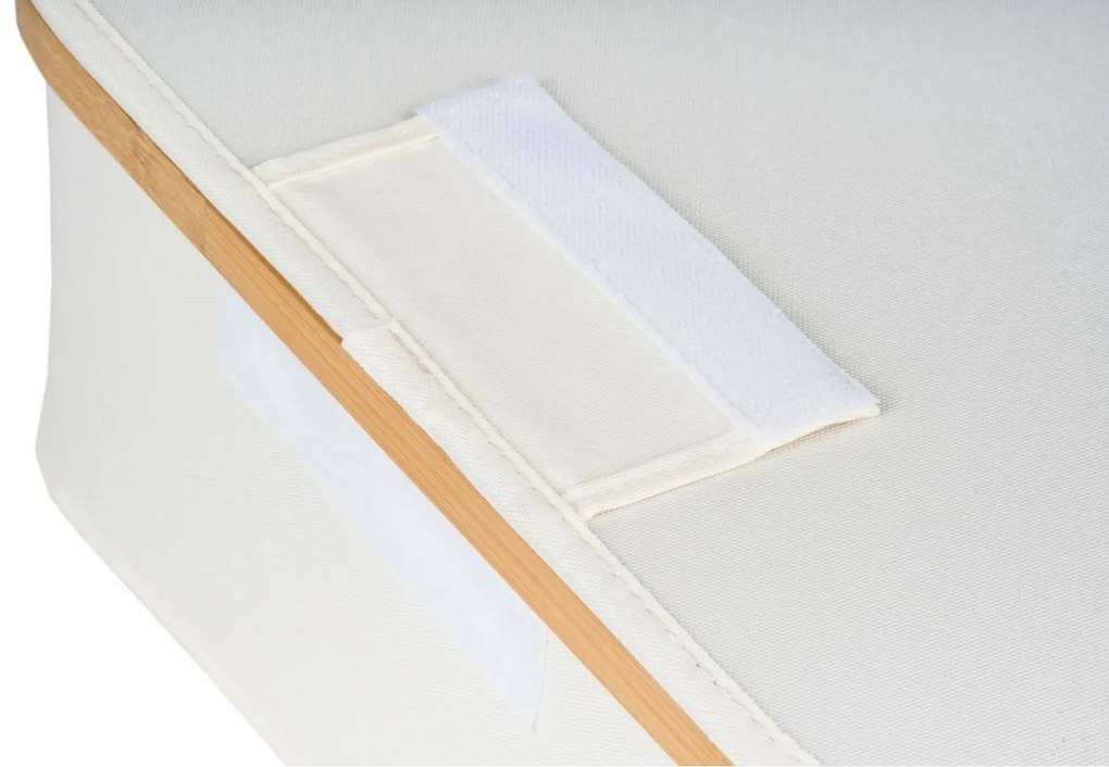 G21 tárolódoboz 24 x 30 x 15 cm, bambusz, fedéllel, bézs