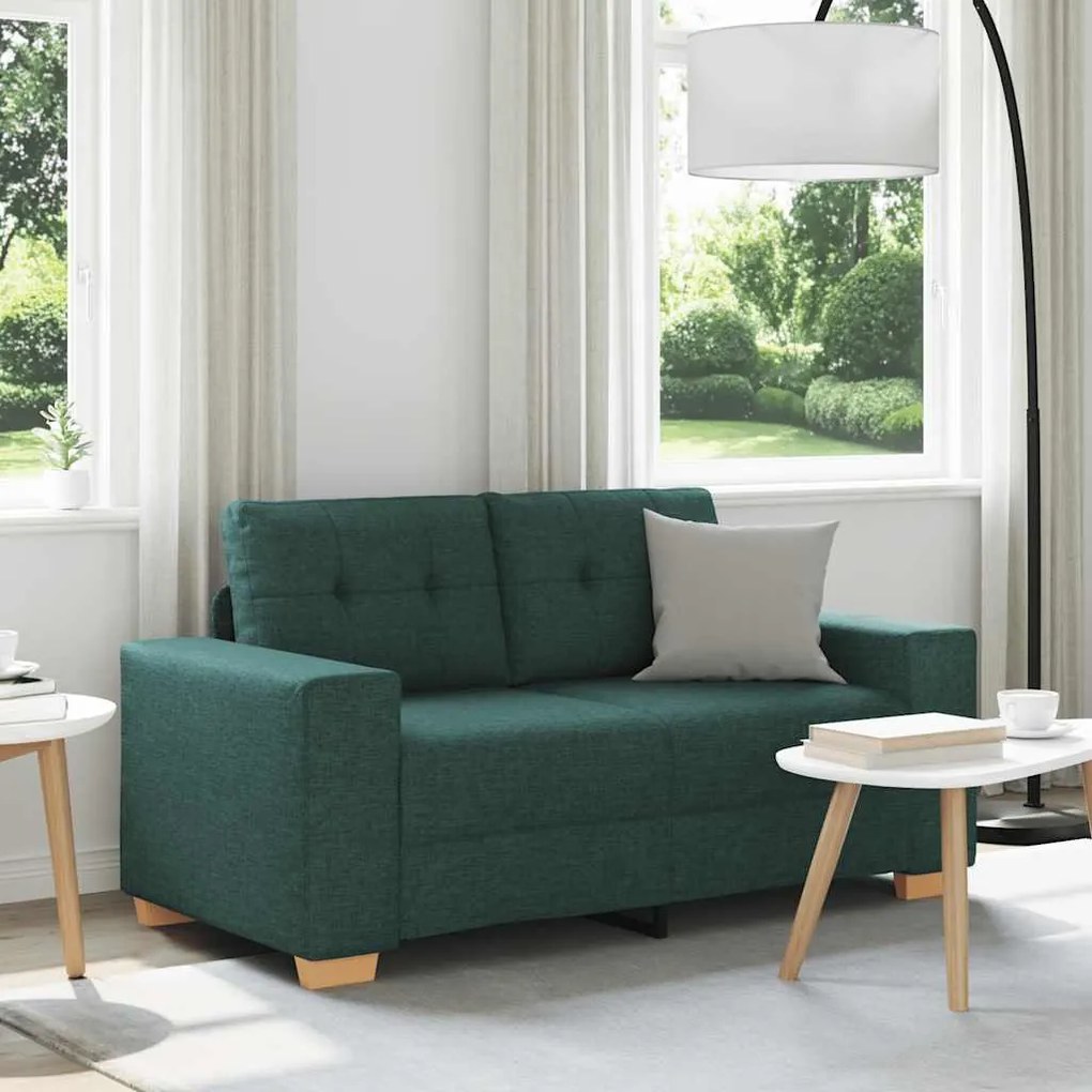 sötétzöld szövet loveseat kanapé 120 cm