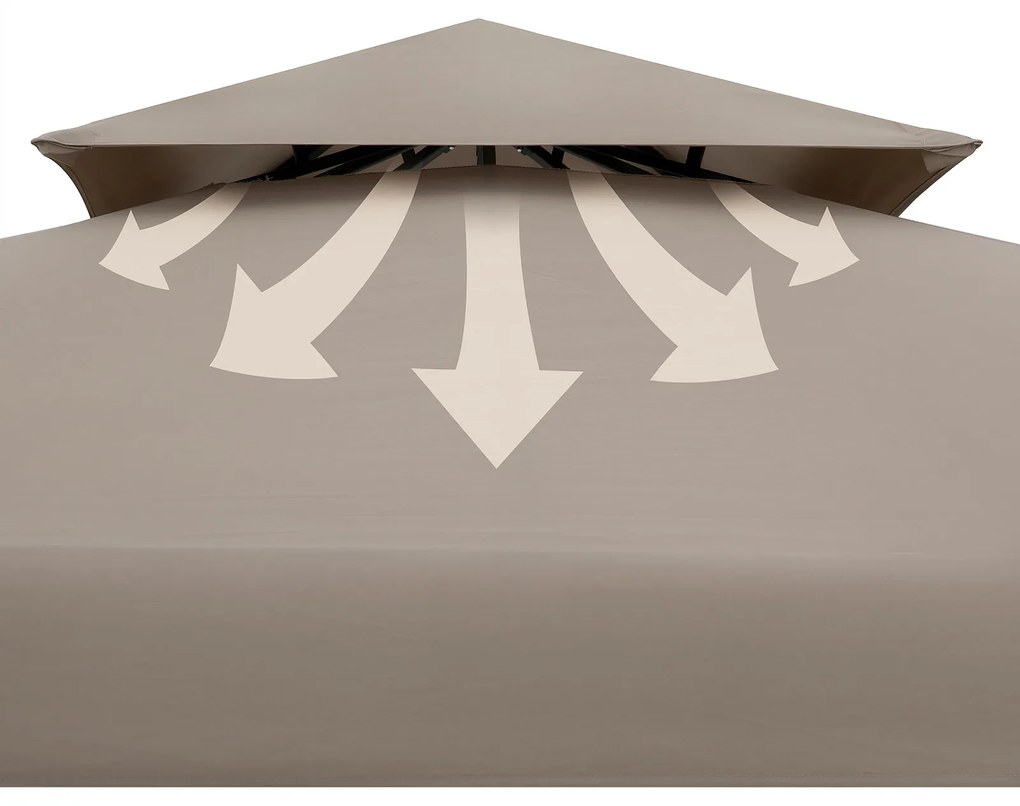 Casaria® Kerti pavilon Lorca 3x3 - taupe