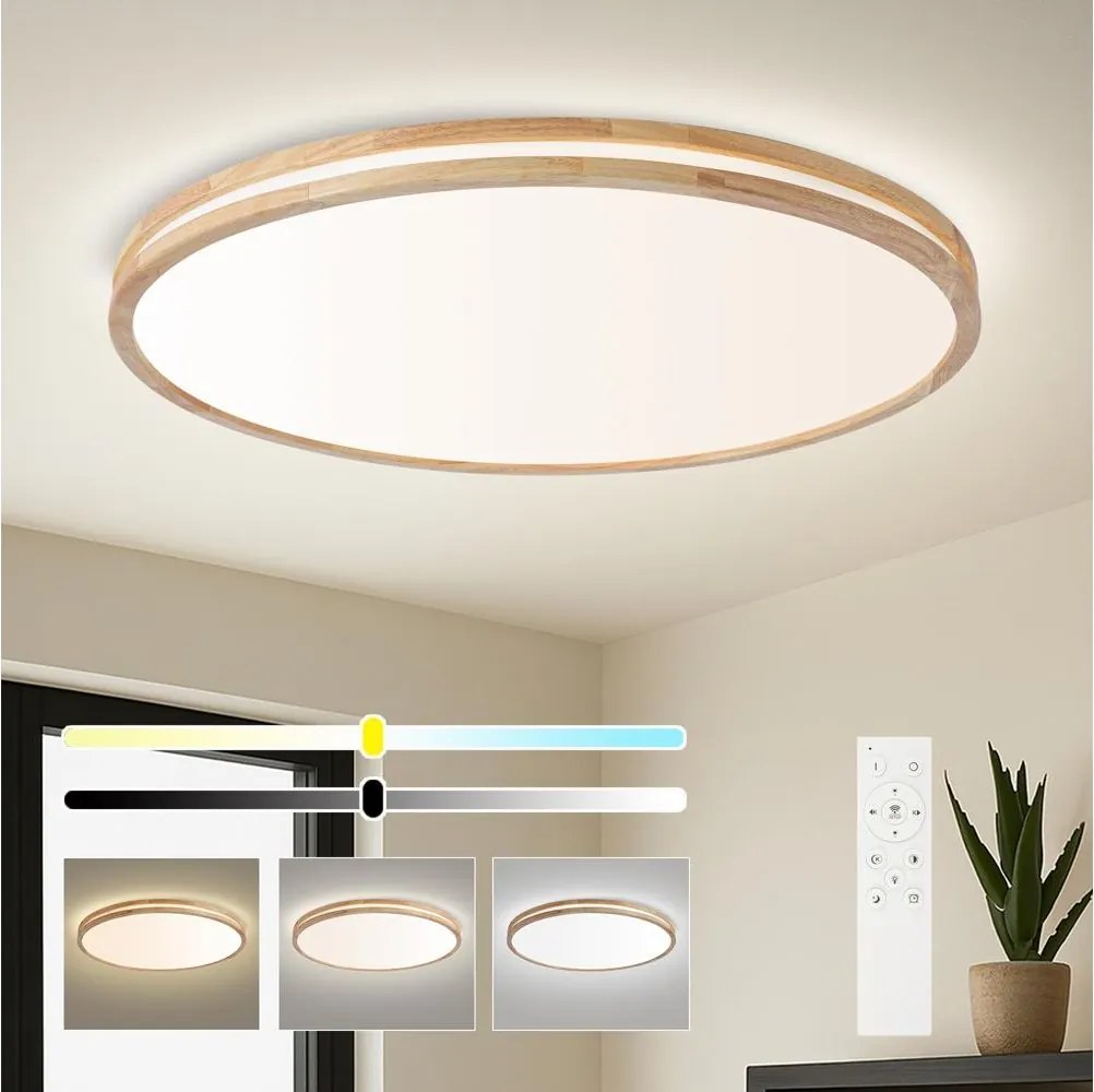 BRILAGI - LED dimmelhető lámpatest MOLINA LED/128W/230V 3000-6000K tölgy, átmérő 100 cm + távirányító